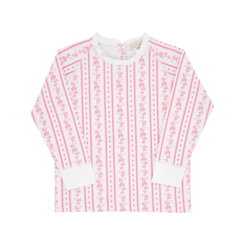TBBC Cassidy Comfy Ruffle Long Sleeve Crewneck Pink Floral Print 5 Preppy Girly‎